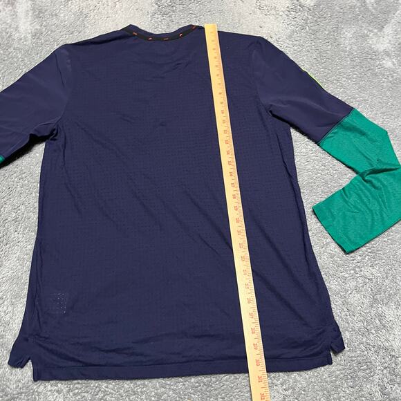 Nike Shirt Mens Large Wild Run Long Sleeve Top Volt Green Blue - Picture 5 of 8
